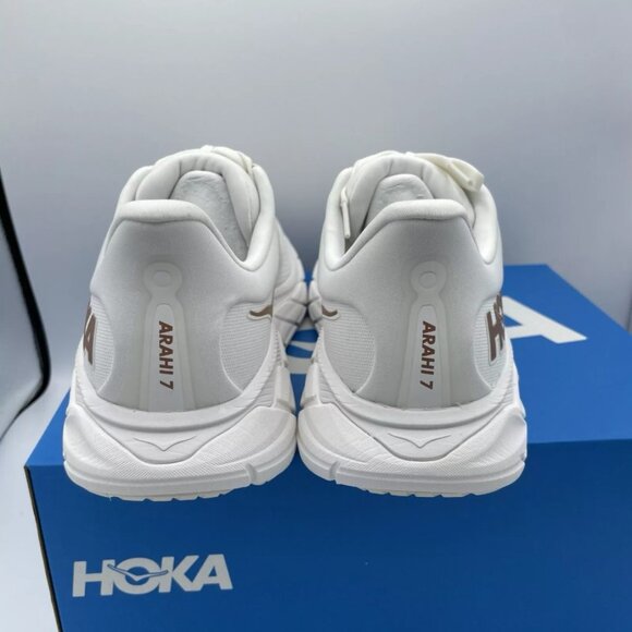 NWT - SALE HOKA Women's Arahi 7 Running Shoes Color: White/Rose Gold - Picture 6 of 7
